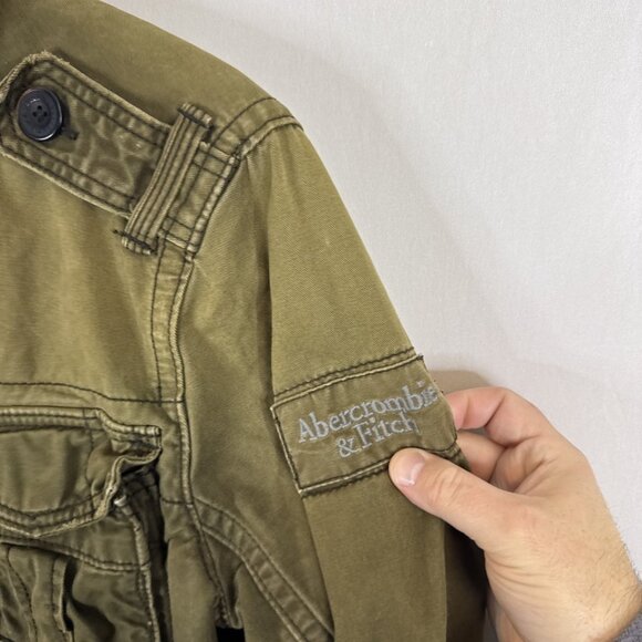 Abercrombie & Fitch Sentinel Military Field Jacket Olive Green Men S Patch - Picture 2 of 7